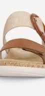 DAMES OPEN SCHOENEN-Bruin combi kleur