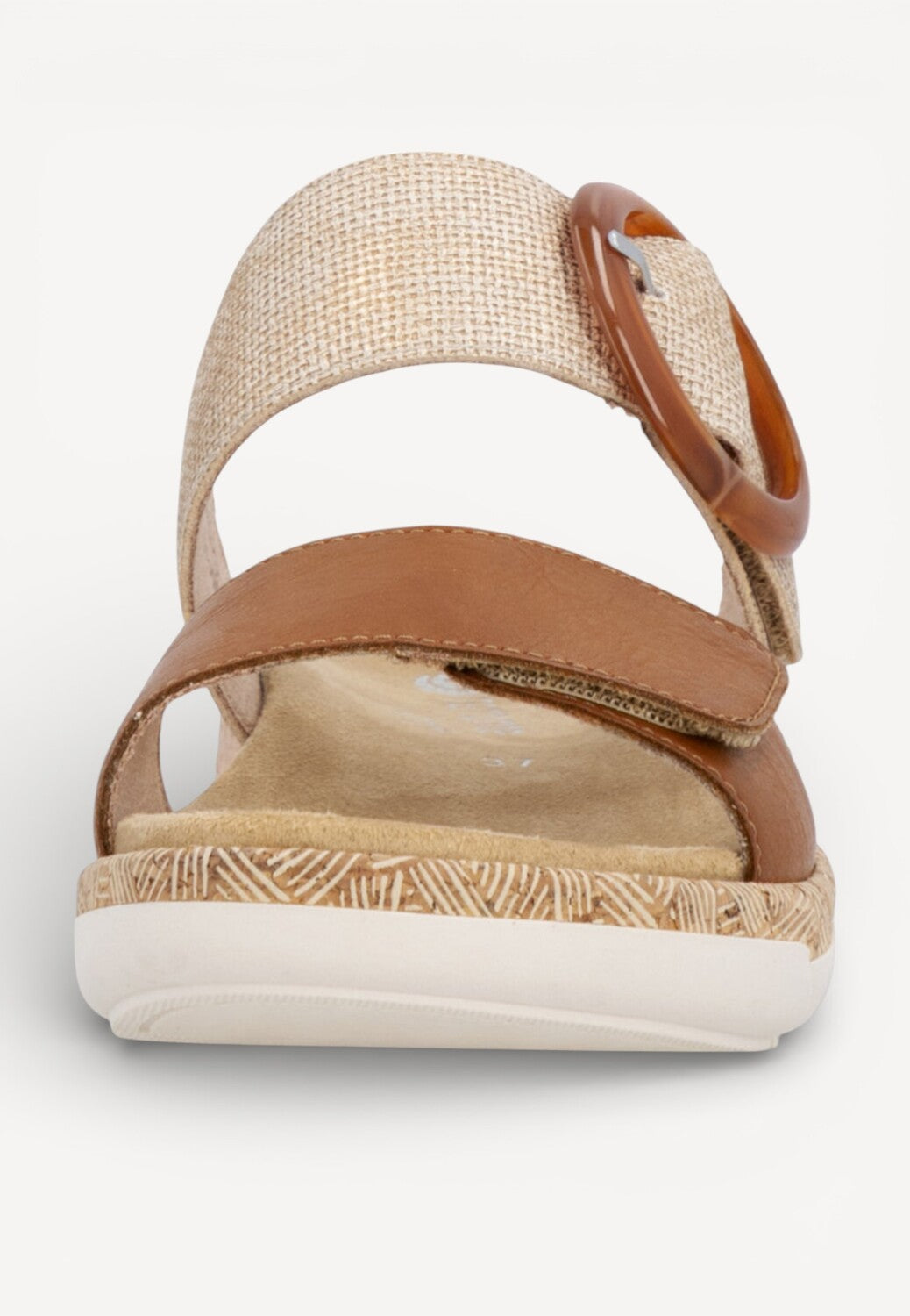 DAMES OPEN SCHOENEN-Bruin combi kleur