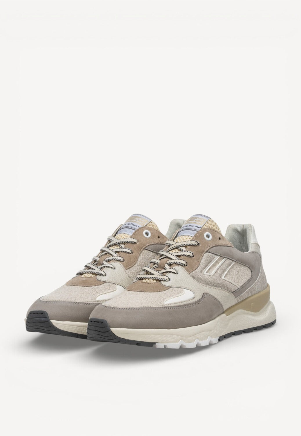 Heren veterschoenen-Beige combi kleur