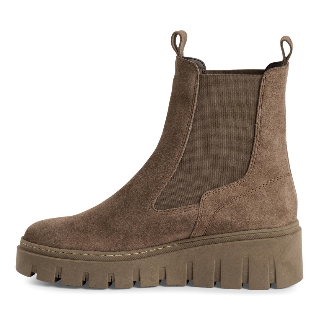 DAMES BOOTS+KORT LAARS-Beige suède/nubuck