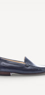 DAMES INSTAPSCHOENEN-Blauw leer