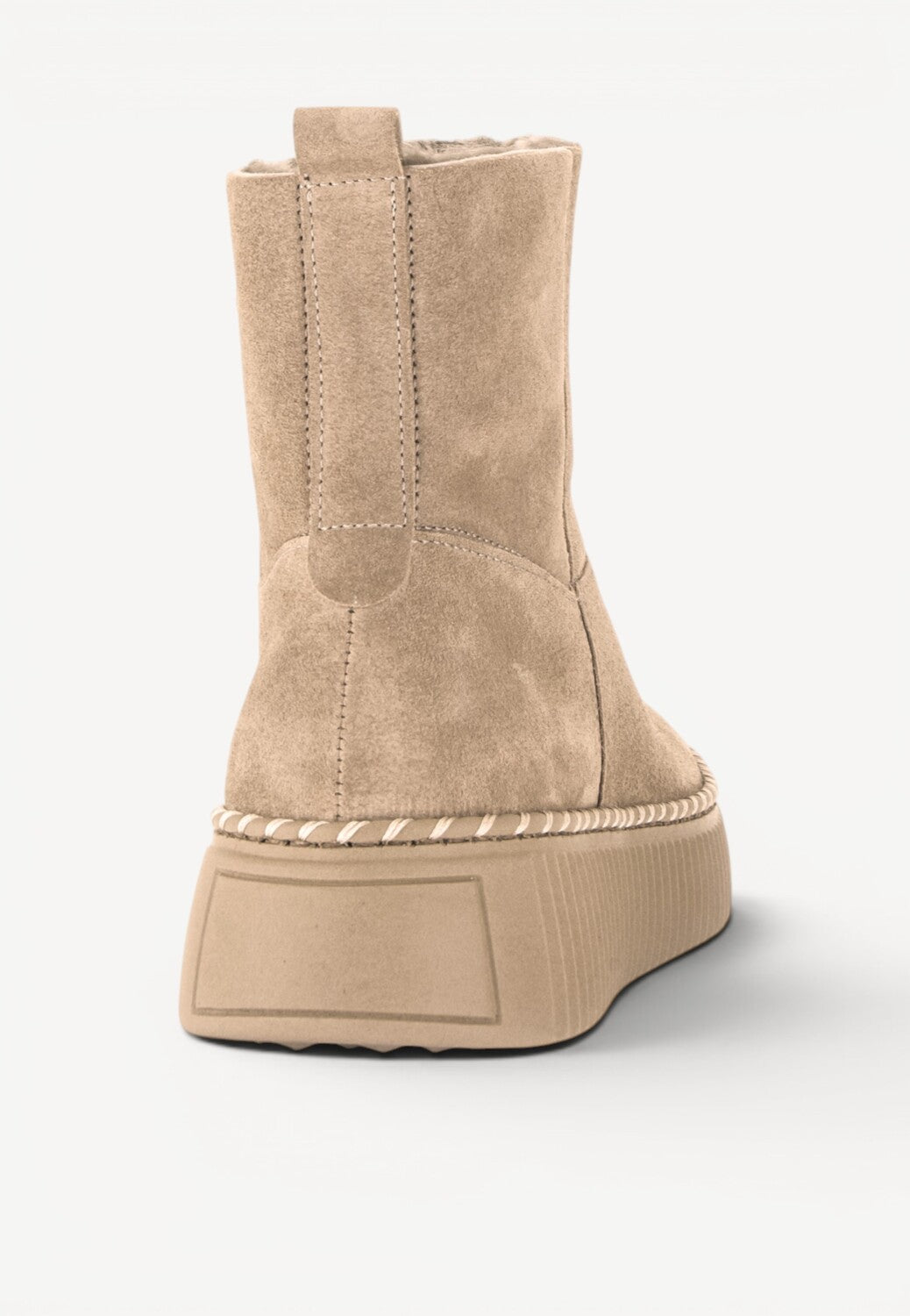 DAMES BOOTS+KORT LAARS-Beige suède/nubuck