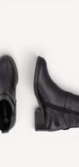 DAMES BOOTS+KORT LAARS-Zwart leer