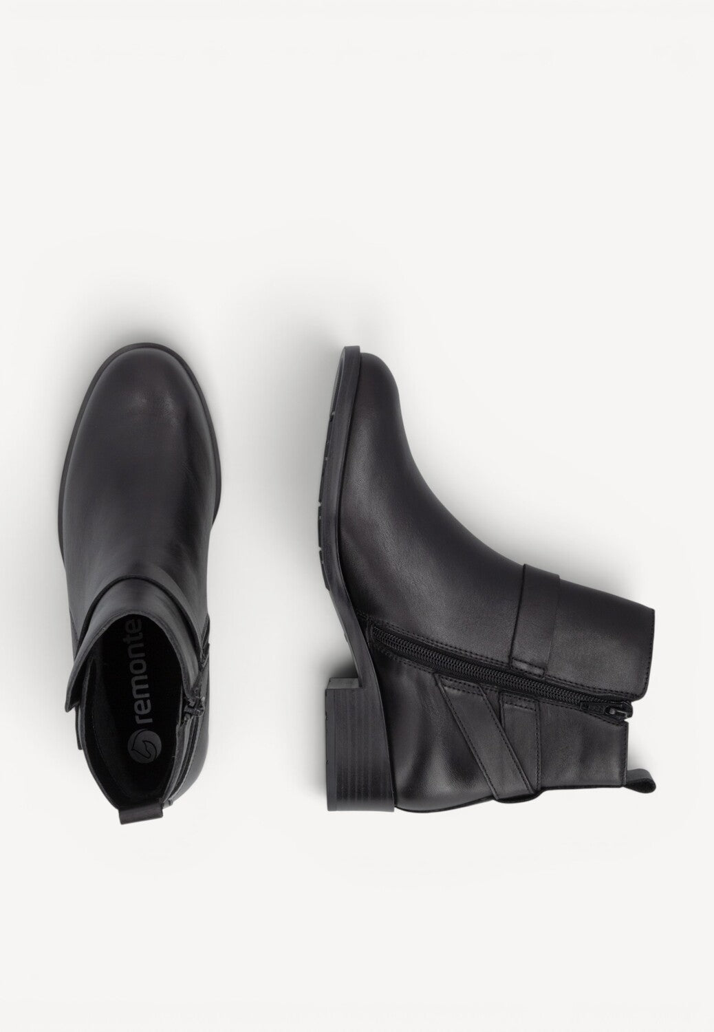 DAMES BOOTS+KORT LAARS-Zwart leer