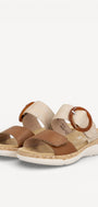 DAMES OPEN SCHOENEN-Bruin combi kleur