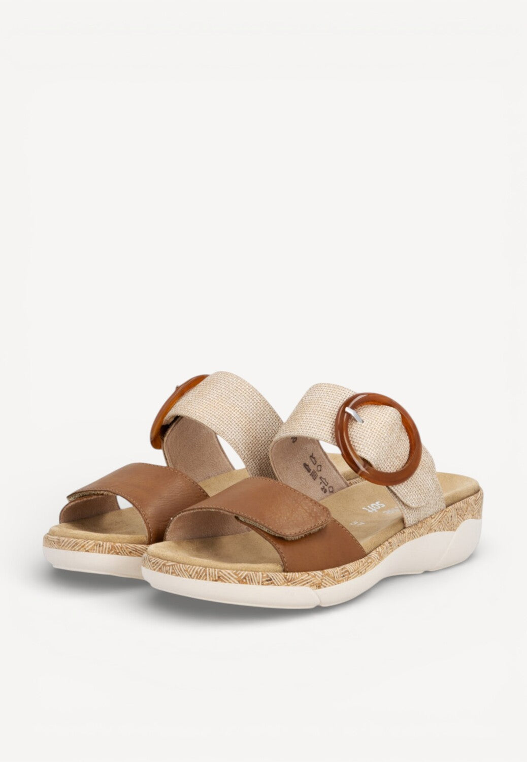 DAMES OPEN SCHOENEN-Bruin combi kleur