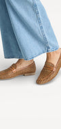 DAMES INSTAPSCHOENEN-Bruin leer