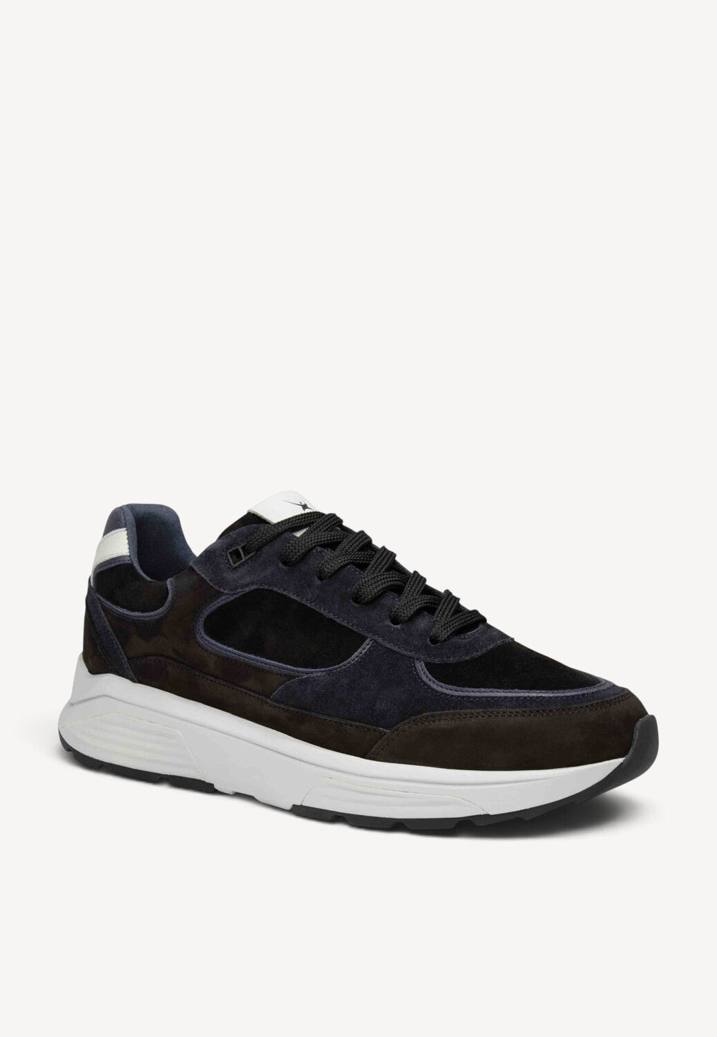 Heren veterschoenen-Zwart combi kleur