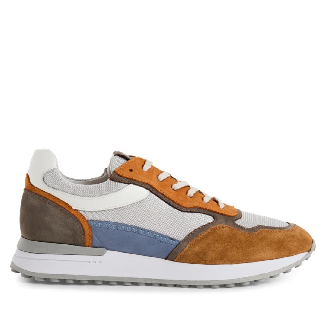 Heren veterschoenen-Bruin combi kleur