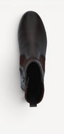 DAMES BOOTS+KORT LAARS-Bruin leer
