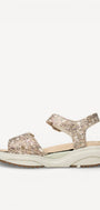 DAMES OPEN SCHOENEN-Bruin combi kleur