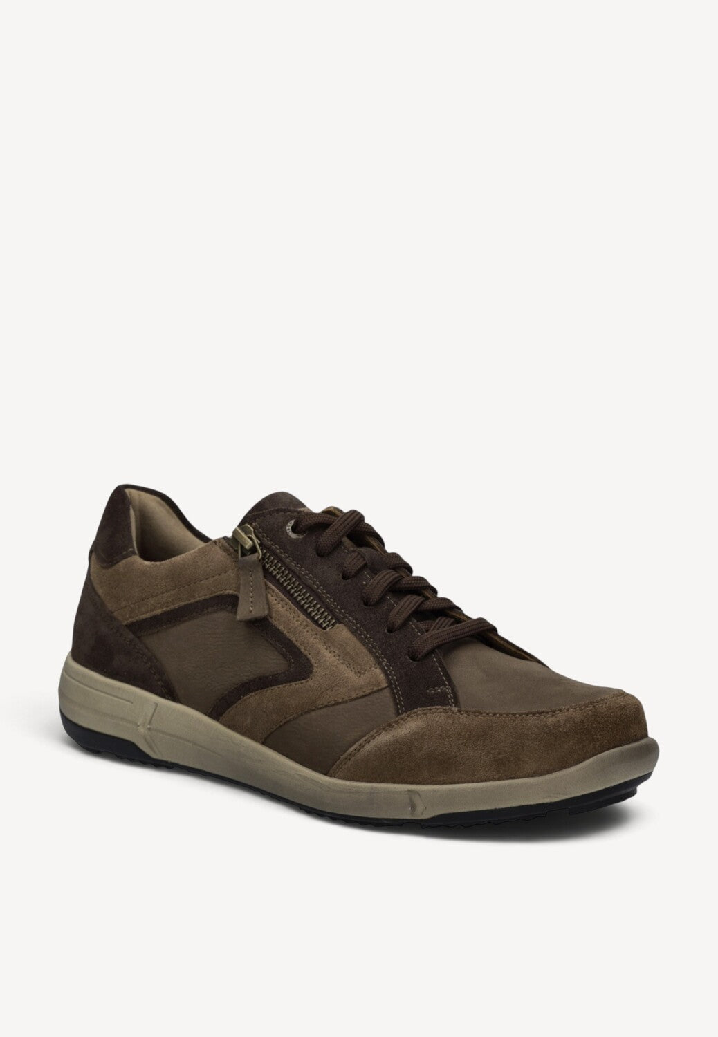 Heren veterschoenen-Bruin combi kleur
