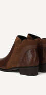 DAMES BOOTS+KORT LAARS-Bruin leer