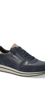 Heren veterschoenen-Blauw leer