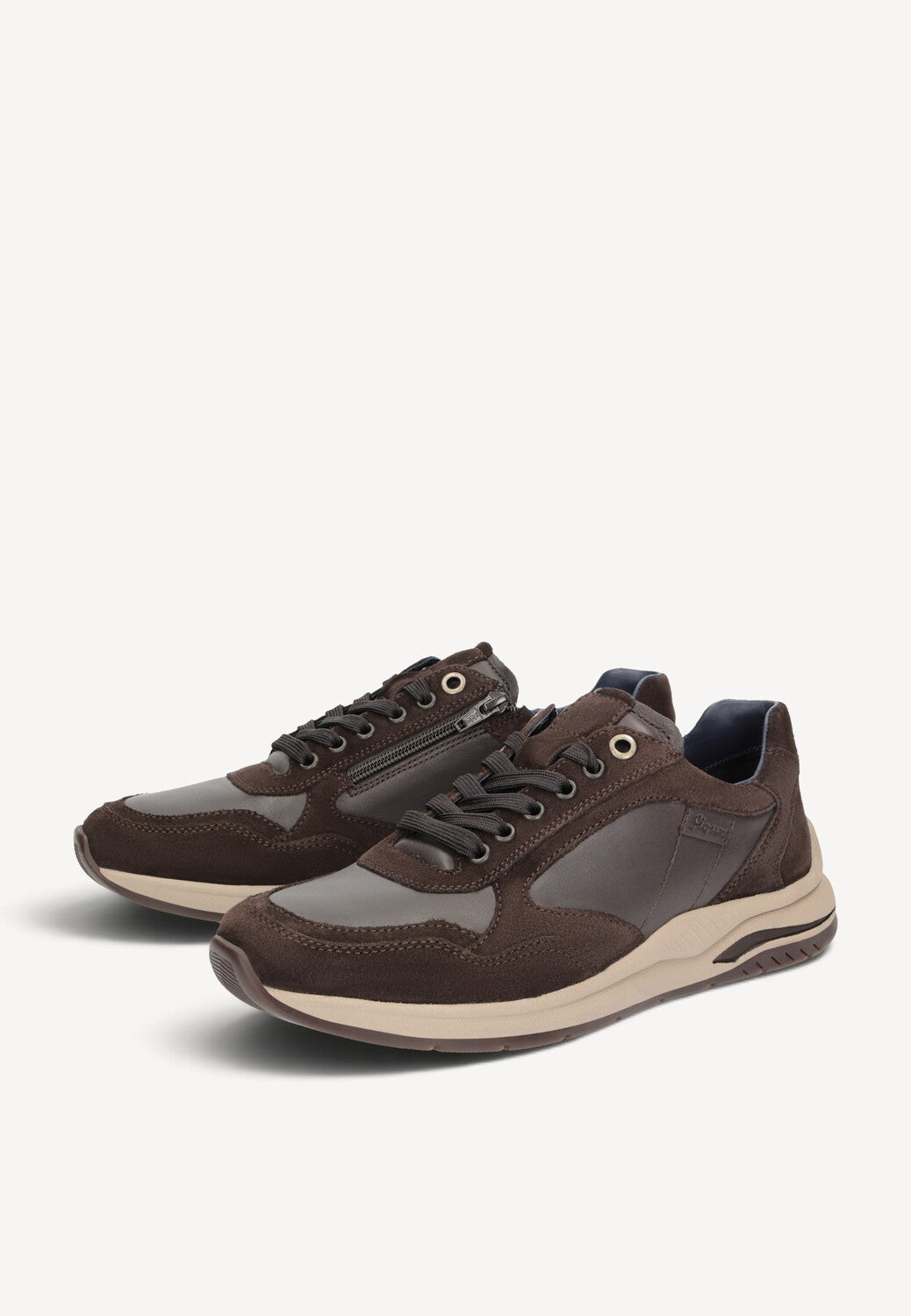 Heren veterschoenen-Bruin combi kleur