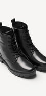 DAMES BOOTS+KORT LAARS-Zwart leer