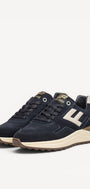 Heren veterschoenen-Blauw suède/nubuck