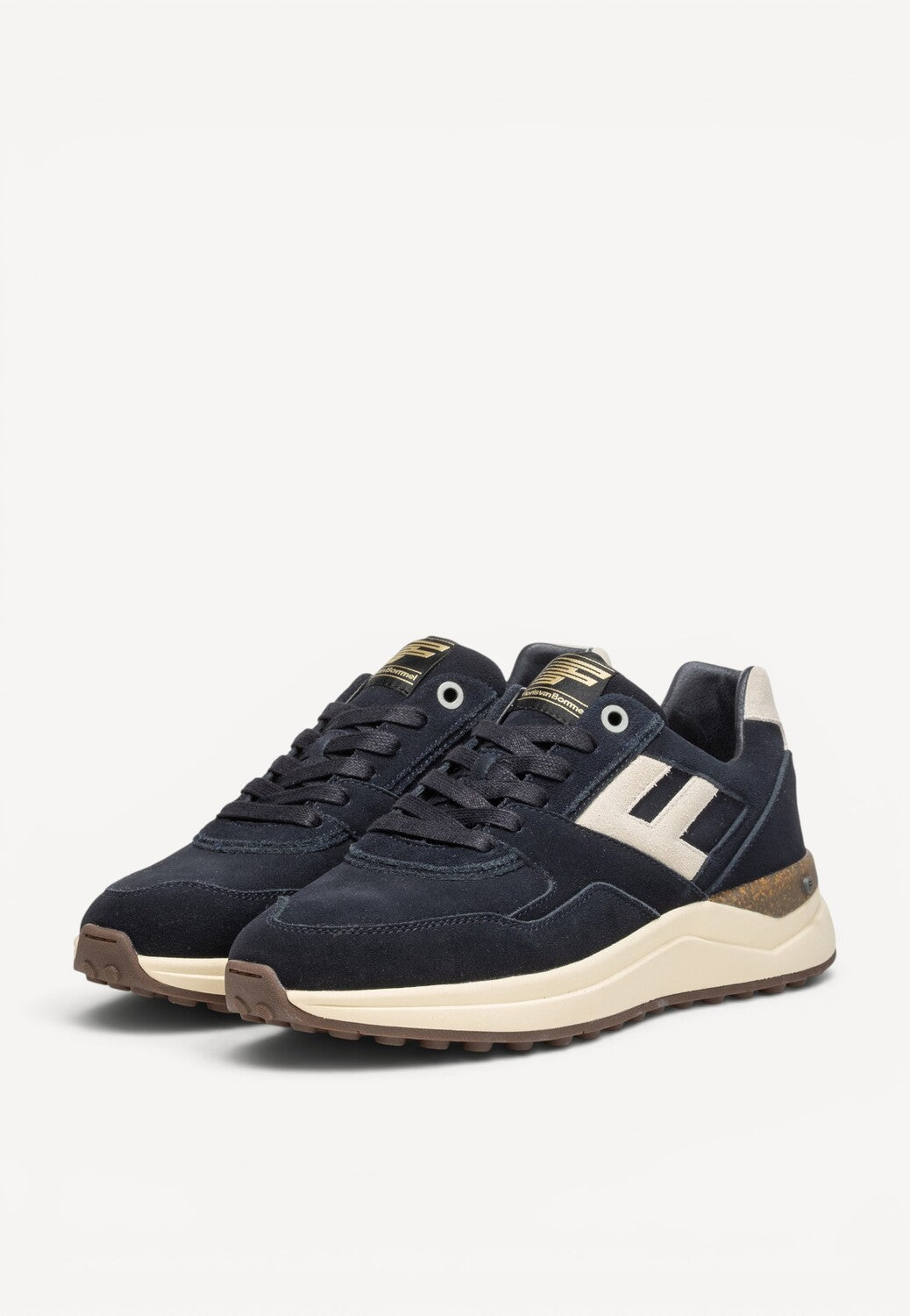 Heren veterschoenen-Blauw suède/nubuck