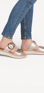 DAMES OPEN SCHOENEN-Goud leer
