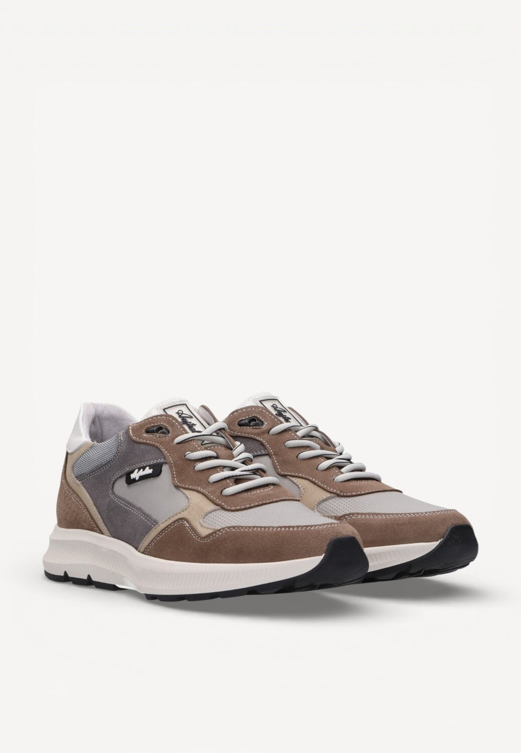 Heren veterschoenen-Beige combi kleur