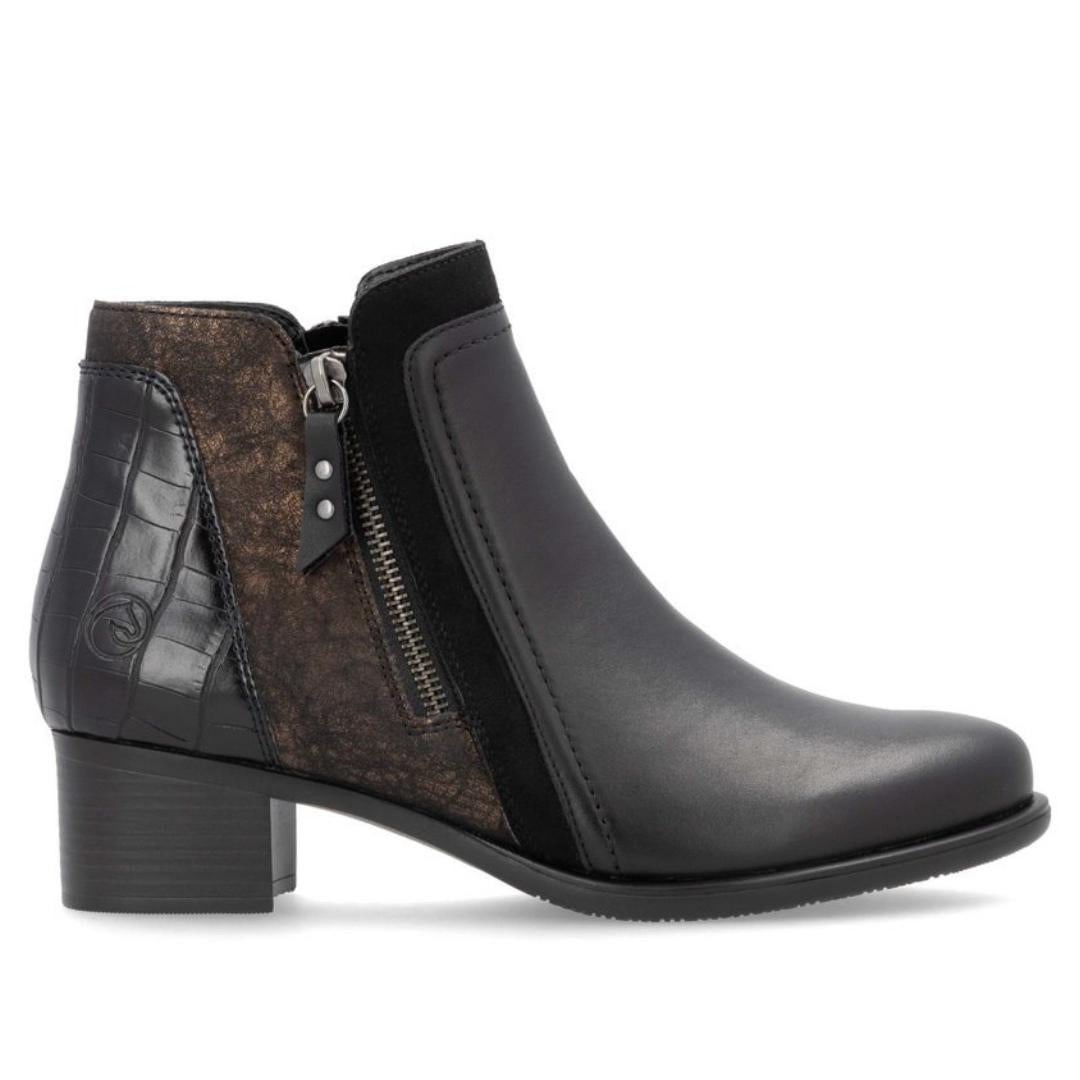 DAMES BOOTS+KORT LAARS-Zwart leer