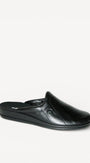 Heren muil pantoffels-Zwart leer