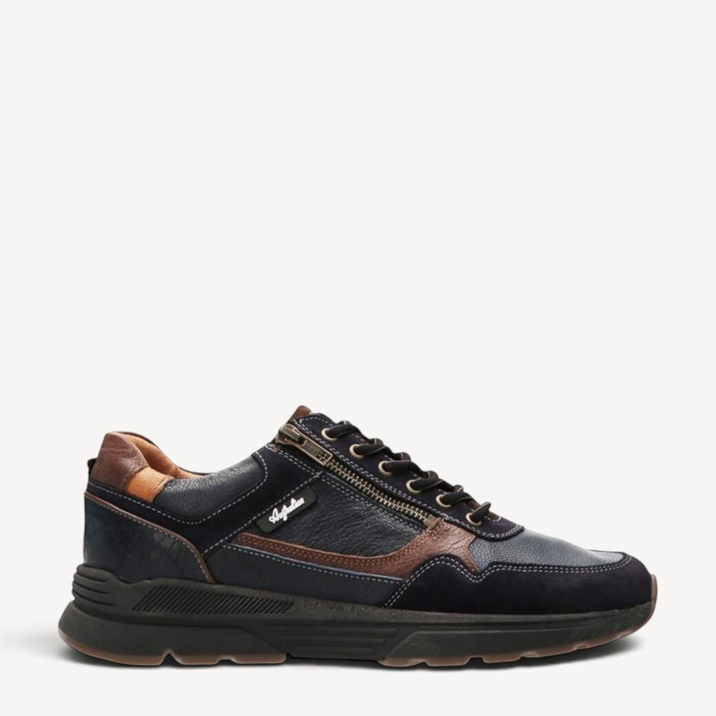 Heren veterschoenen-Blauw suède/nubuck