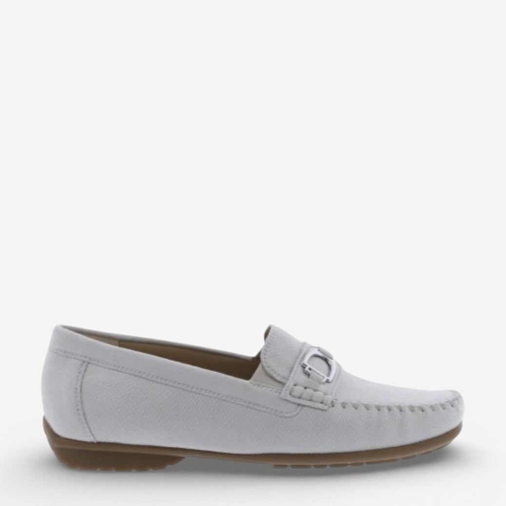 DAMES INSTAPSCHOENEN-Beige leer