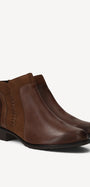 DAMES BOOTS+KORT LAARS-Bruin leer