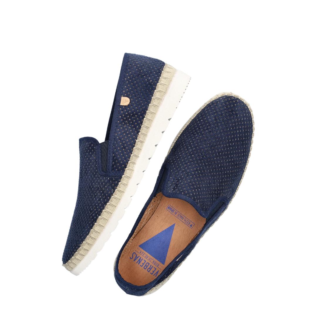 Heren instapper-Blauw suède/nubuck