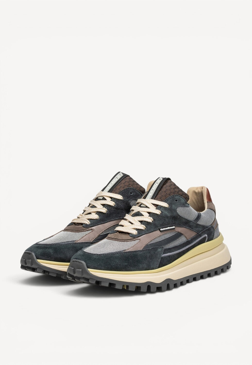 Heren veterschoenen-Blauw combi kleur
