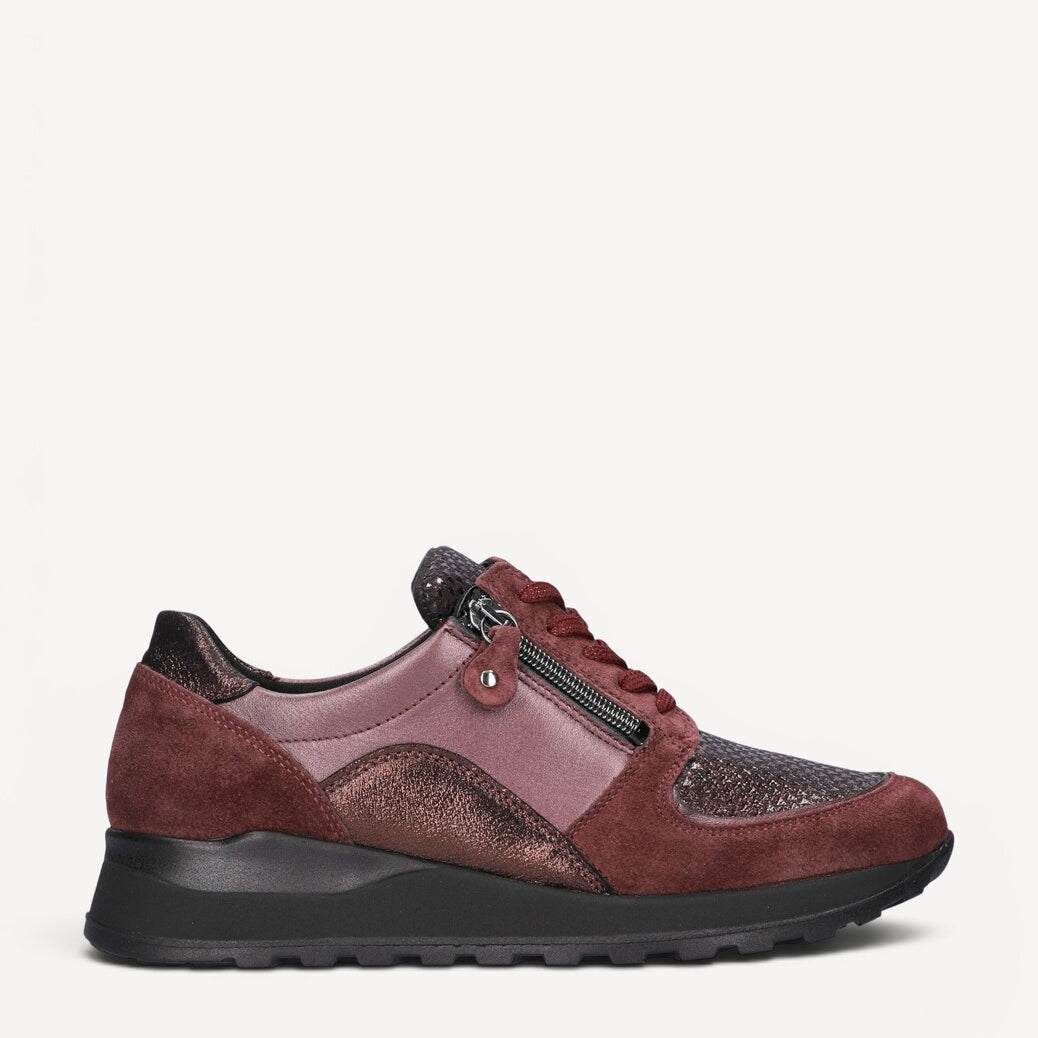 DAMES SPORTIEVE VETERSCHO-Rood suède/nubuck