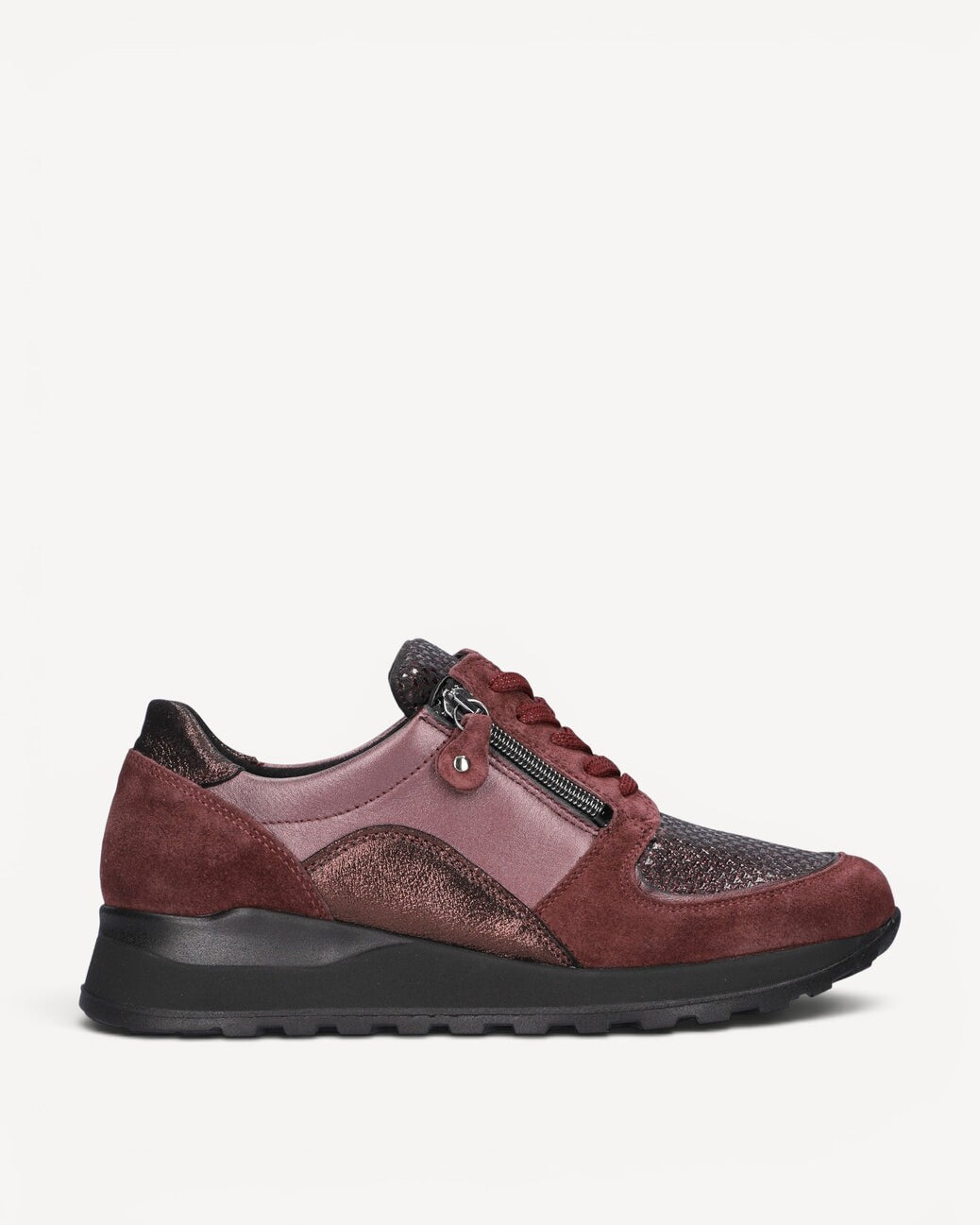 DAMES SPORTIEVE VETERSCHO-Rood suède/nubuck