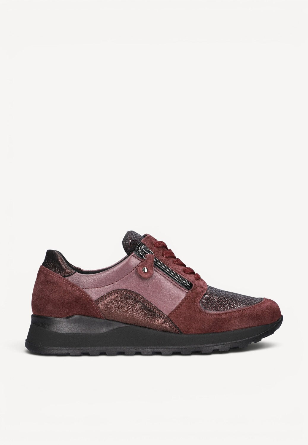 DAMES SPORTIEVE VETERSCHO-Rood suède/nubuck