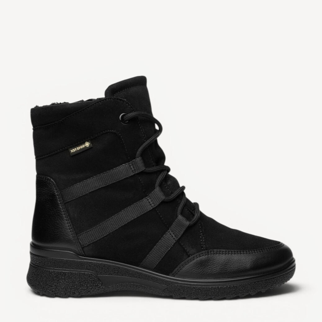 DAMES BOOTS+KORT LAARS-Zwart suède