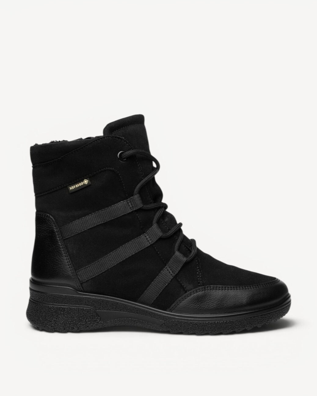DAMES BOOTS+KORT LAARS-Zwart suède