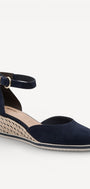 BALLERINAS + PUMPS-Blauw suède/nubuck