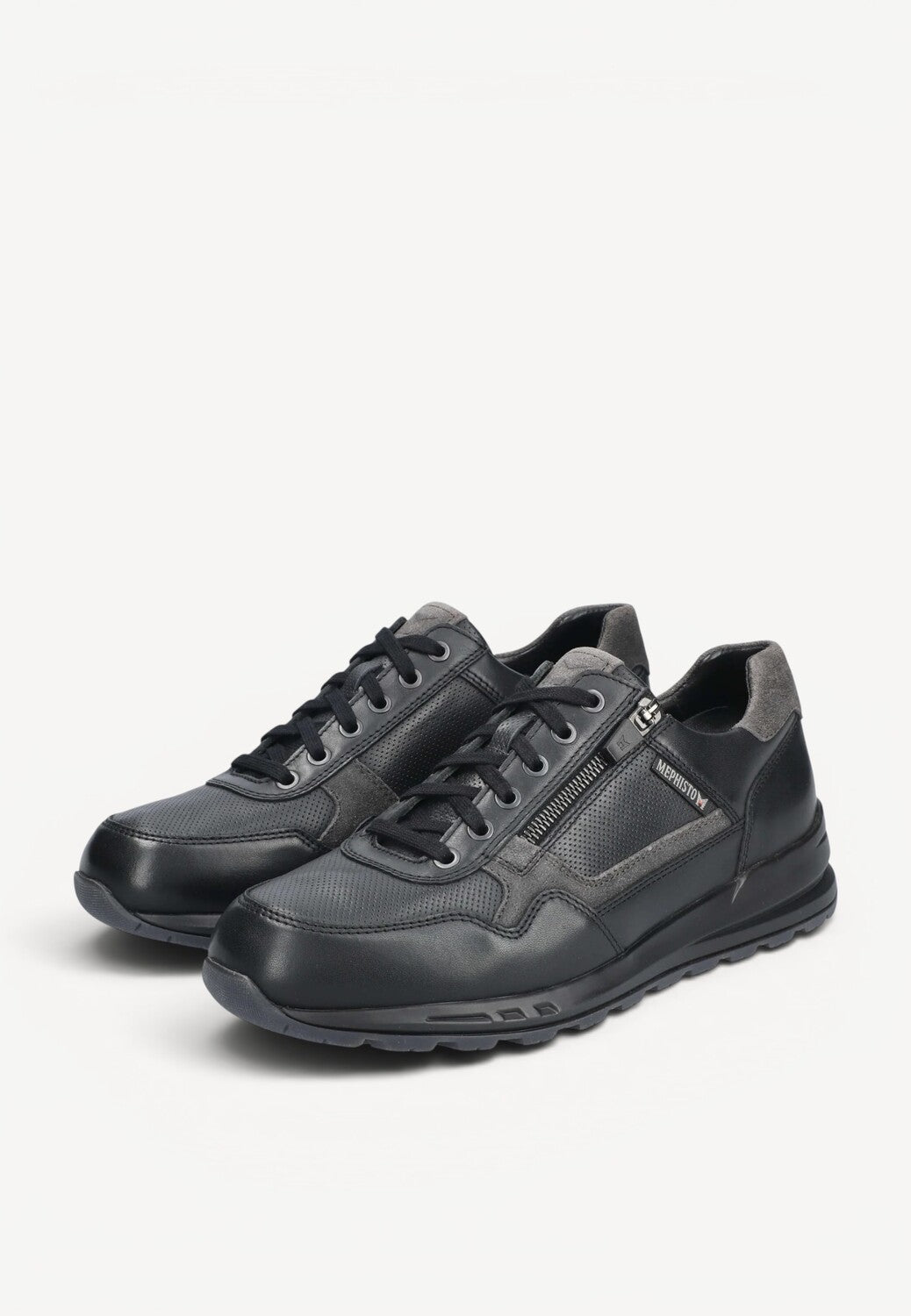 Heren veterschoenen-Zwart leer