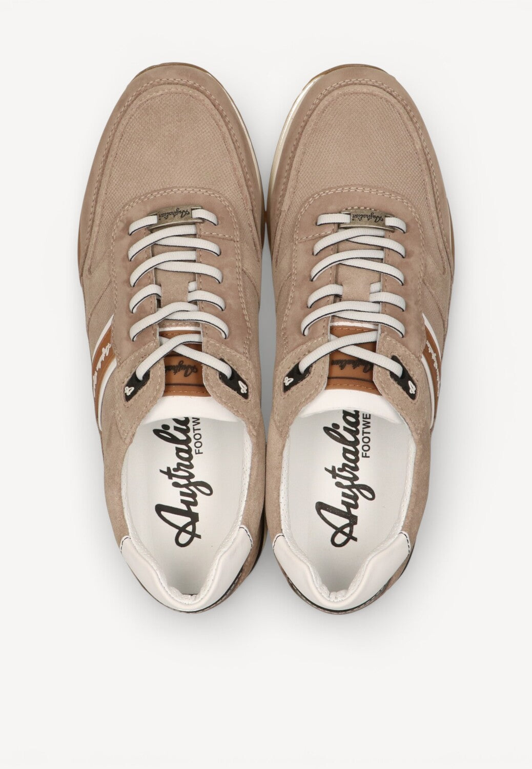 Heren veterschoenen-Beige suède/nubuck