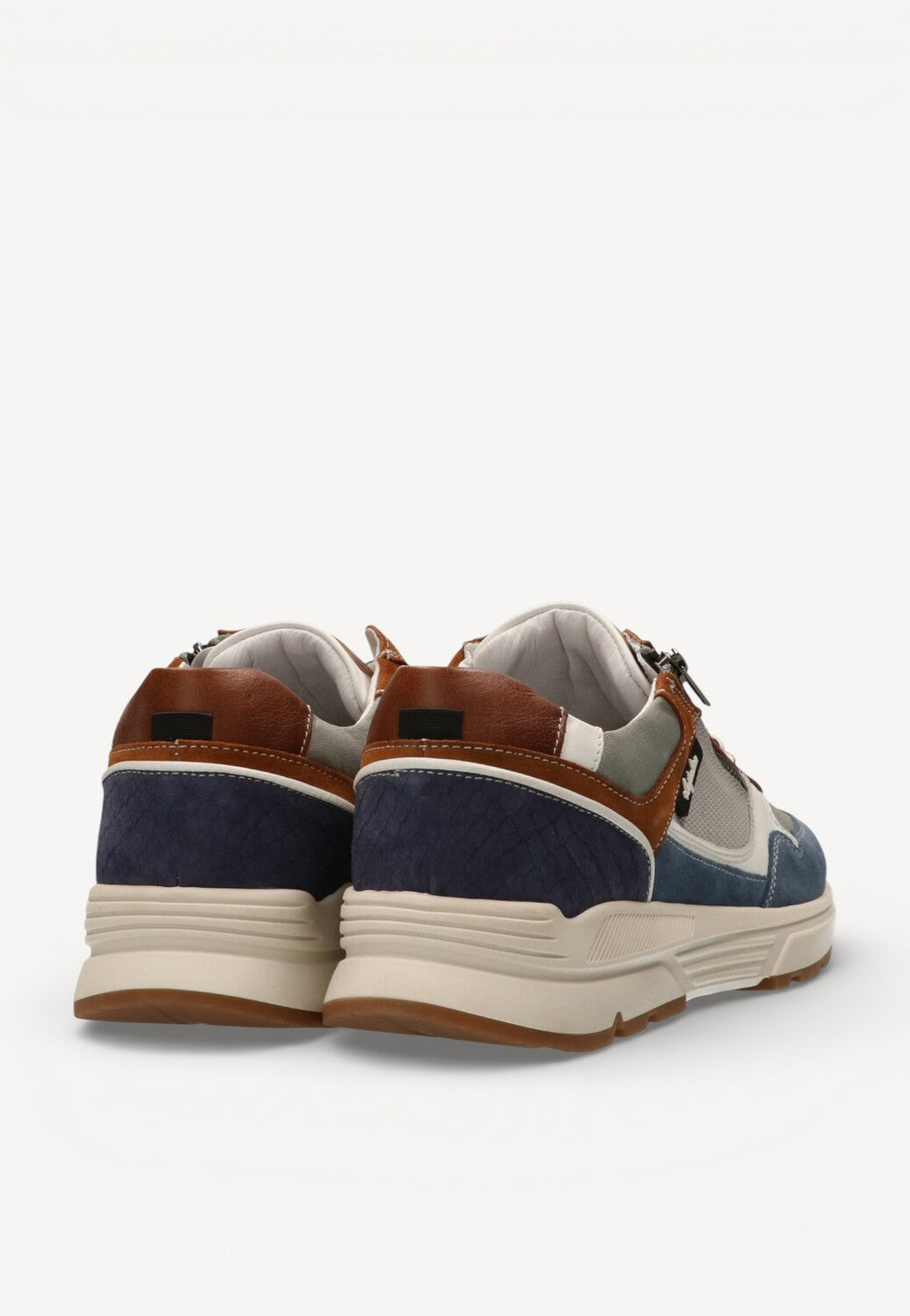 Heren veterschoenen-Blauw combi kleur