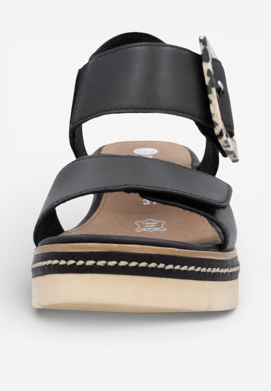 DAMES OPEN SCHOENEN-Zwart leer