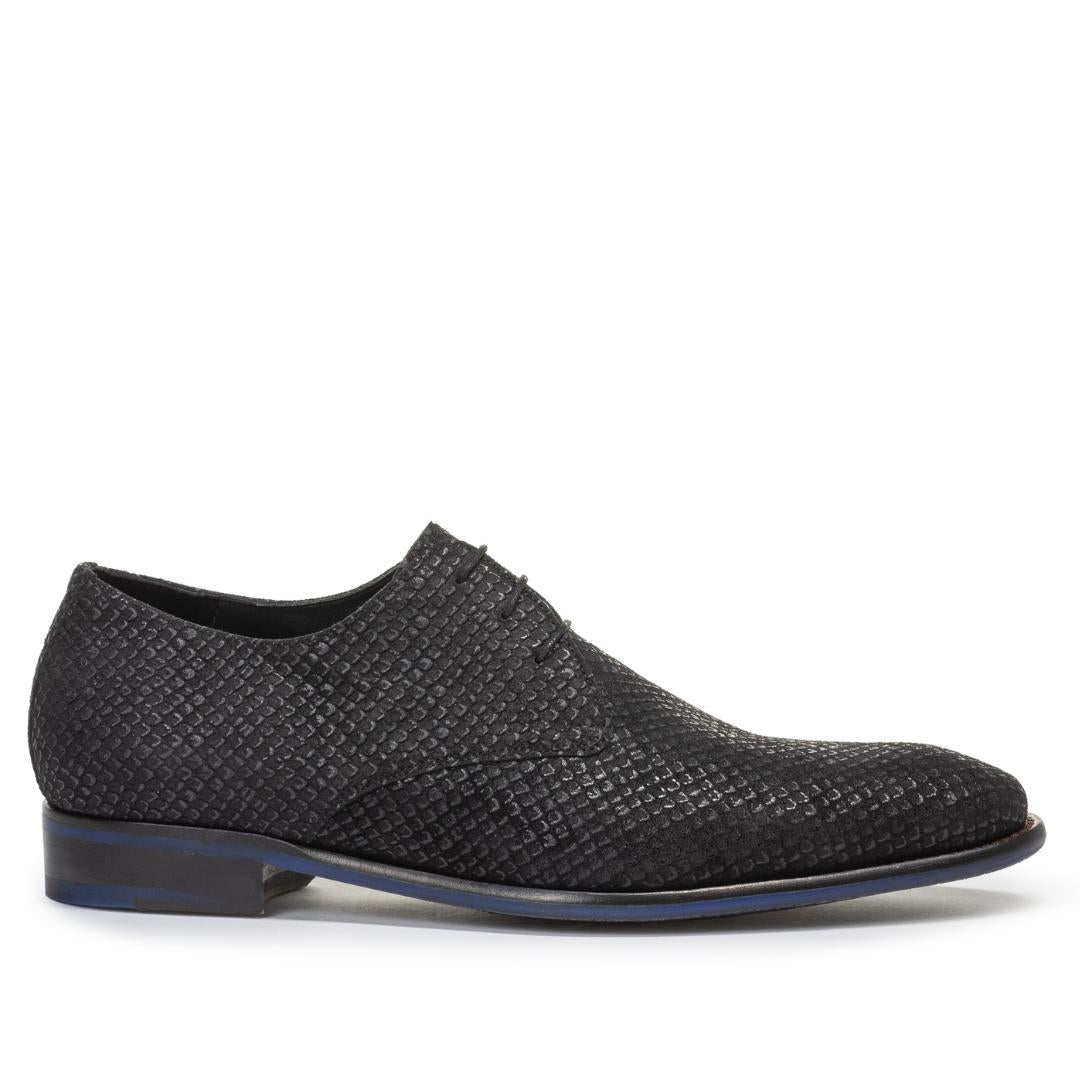 Heren veterschoenen-Zwart suède