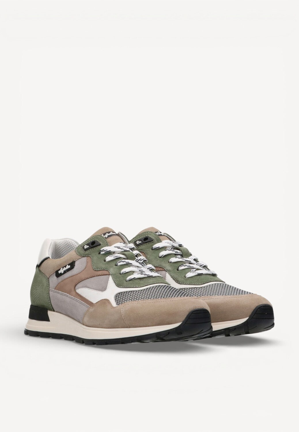 Heren veterschoenen-Beige combi kleur