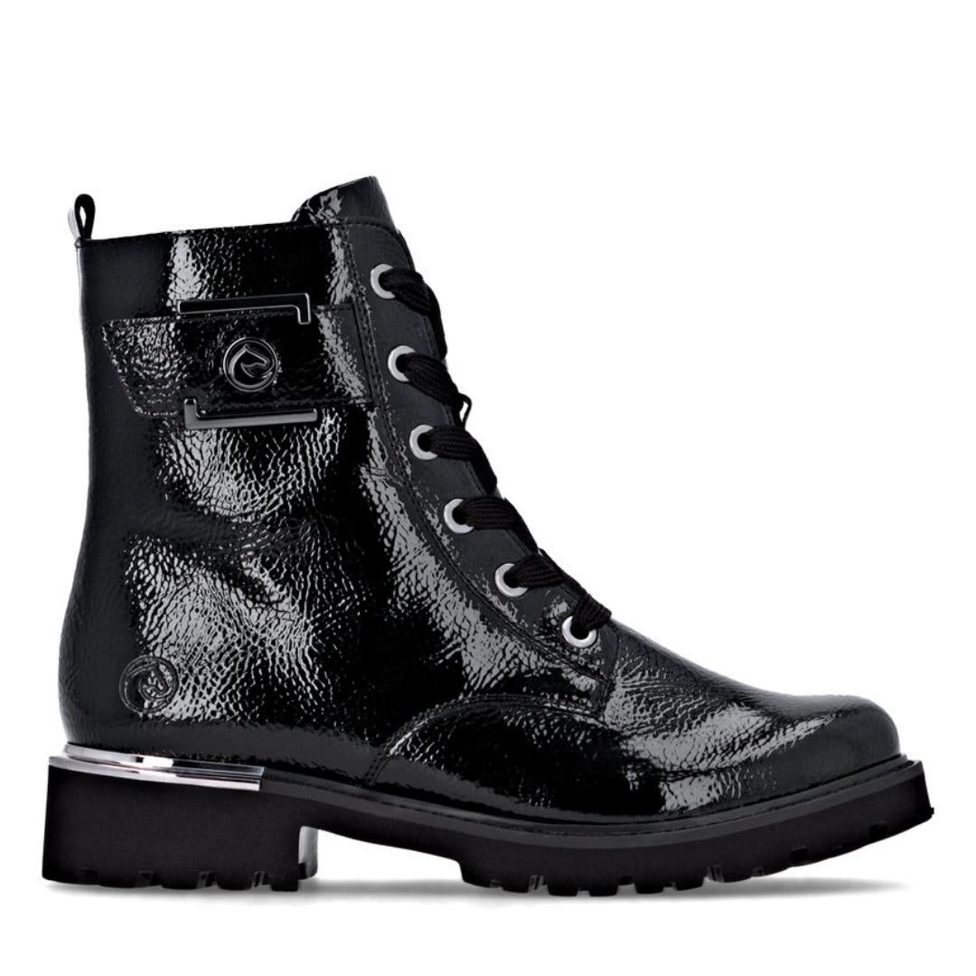 DAMES BOOTS+KORT LAARS-Zwart lak