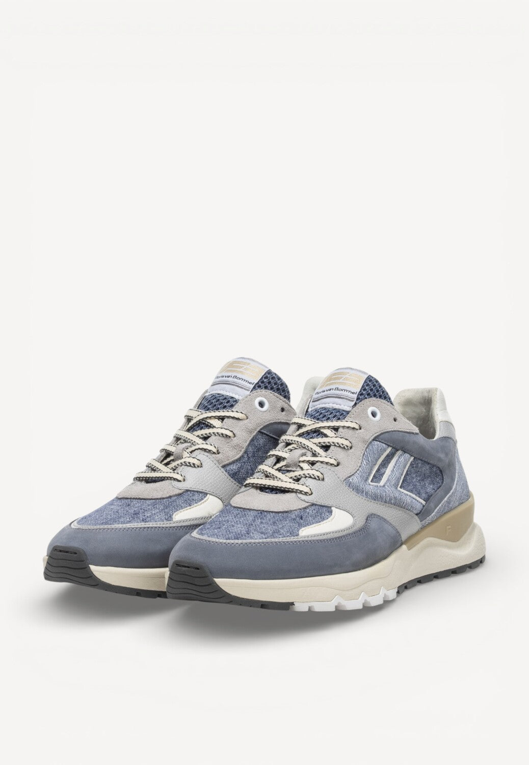 Heren veterschoenen-Blauw combi kleur