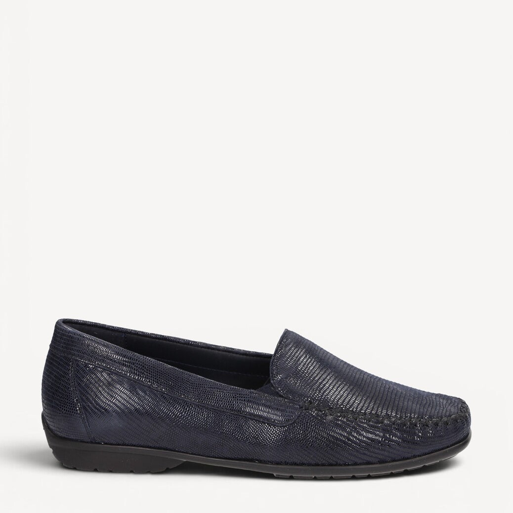 DAMES INSTAPSCHOENEN-Blauw leer