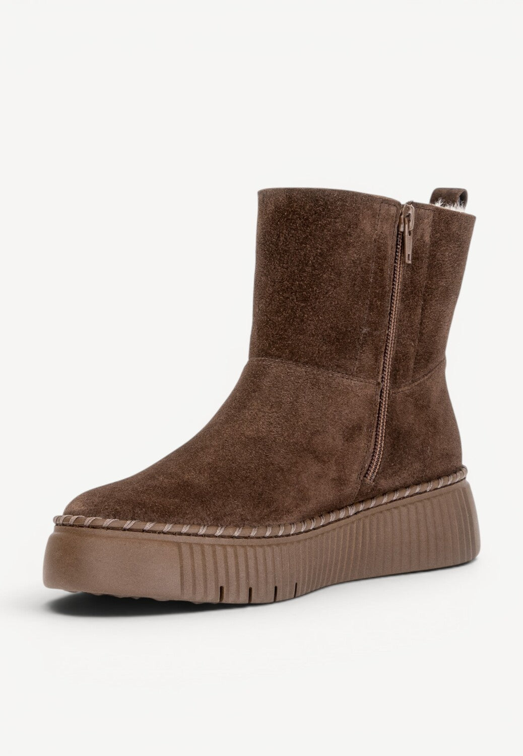 DAMES BOOTS+KORT LAARS-Bruin suède