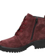 DAMES BOOTS+KORT LAARS-Rood suède/nubuck