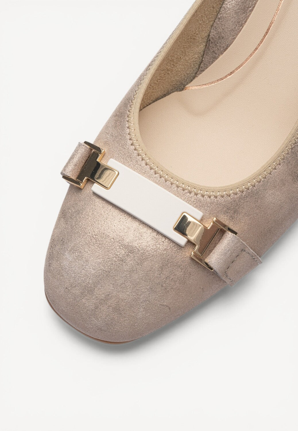 BALLERINAS + PUMPS-Beige leer