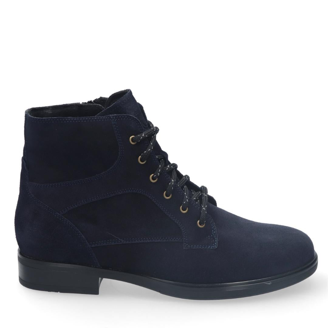 DAMES BOOTS+KORT LAARS-Blauw suède/nubuck